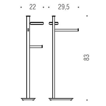 Units piantana con porta sapone, porta salviette e porta rotolo destra cromata codice prod: B9113DCR product photo Foto1 L2