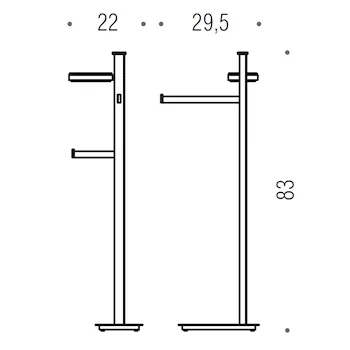 Units piantana con porta sapone, porta salviette e rotolo sinistra cromata codice prod: B9113SCR product photo Foto1 L2