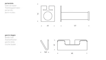 TAPE STORAGE ORGANIZER FASCIA GRIGIA 2 BASKET DOUBLE 2 GANCI 1 PORTA ROTOLO FAGGIO GRIGIO/GRIGIO ML codice prod: EVTPK160CG product photo Foto6 L2