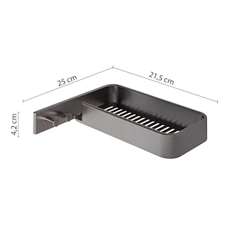 Il giglio portaoggetti rettangolare doccia con appendini ad angolo grigio lucido codice prod: 0000A9198100000 product photo Foto1 L2