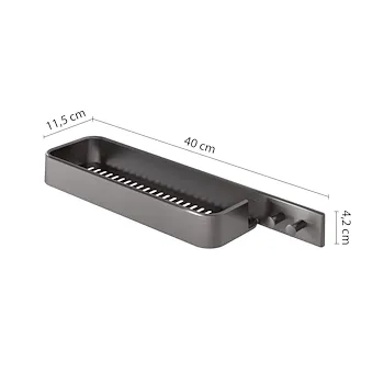 Il giglio portaoggetti rettangolare doccia con appendini grigio lucido codice prod: 0000A9188100000 product photo Foto1 L2