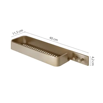 Il giglio portaoggetti rettangolare doccia con appendini oro opaco codice prod: 0000A9188800000 product photo Foto1 L2