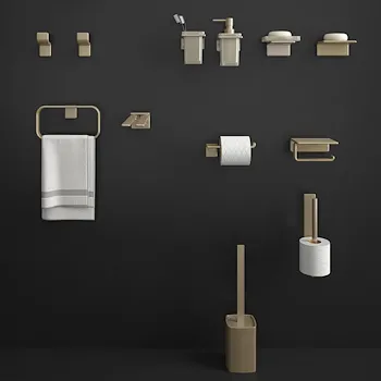 Il giglio portaoggetti rettangolare doccia con appendini oro opaco codice prod: 0000A9188800000 product photo Foto3 L2
