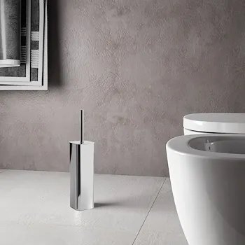 JACK portascopino da terra con ciuffo in setole cromato codice prod: 000013341300000 product photo Default L2