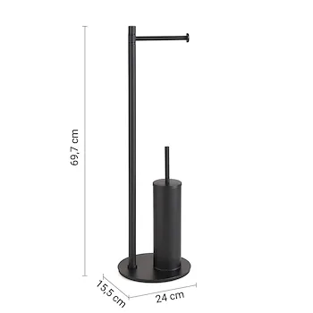 Mida piantana porta salviette 2 bracci e porta scopino nero opaco codice prod: 72321400000 product photo Foto2 L2