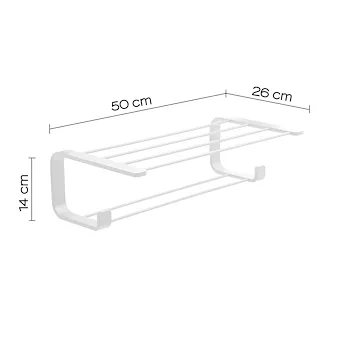 Outline doppia mensola porta salviette 50 cm bianco opaco codice prod: 000032352200000 product photo Foto1 L2