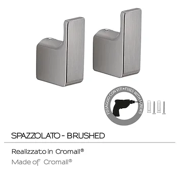 Pirenei appendiabiti 2 pezzi cromato spazzolato codice prod: 0000PI273800000 product photo Foto2 L2