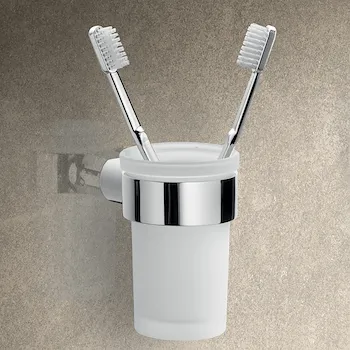 Pirenei bicchiere portaspazzolini cromato con vetro satinato codice prod: 0000PI101300000 product photo Default L2