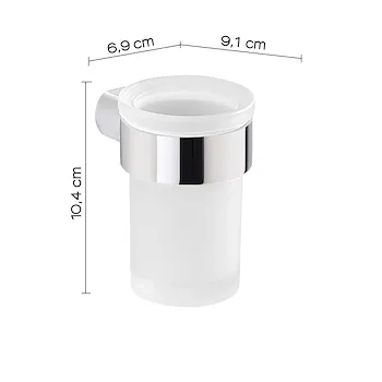 Pirenei bicchiere portaspazzolini cromato con vetro satinato codice prod: 0000PI101300000 product photo Foto2 L2