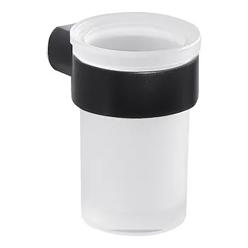 Pirenei bicchiere portaspazzolinia parete nero opaco con vetro satinato codice prod: 0000PI101400000 product photo Default L2