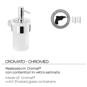 Pirenei dispenser sapone a parete cromato e vetro satinato codice prod: 0000PI811300000 product photo Foto2 L2