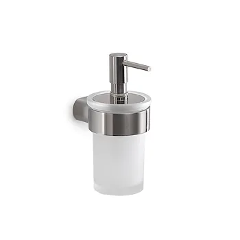 Pirenei dispenser sapone a parete cromato spazzolato e vetro satinato codice prod: 0000PI813800000 product photo Default L2