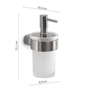 Pirenei dispenser sapone a parete cromato spazzolato e vetro satinato codice prod: 0000PI813800000 product photo Foto1 L2