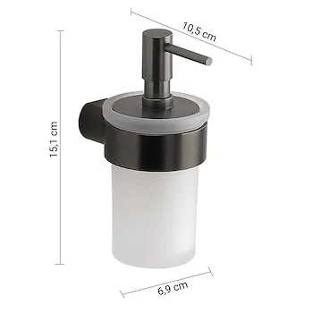 Pirenei dispenser sapone a parete grigio lucido e vetro satinato codice prod: 0000PI818100000 product photo Foto1 L2