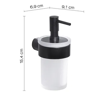 Pirenei dispenser sapone a parete nero opaco e vetro satinato codice prod: 0000PI811400000 product photo Foto1 L2