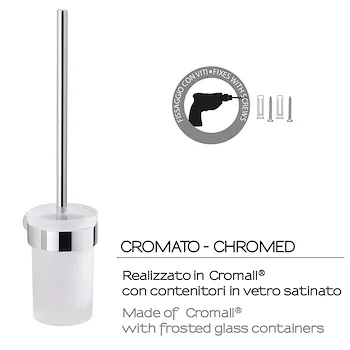 Pirenei porta scopino a parete cromato e vetro satinato codice prod: 0000PI331300003 product photo Foto2 L2