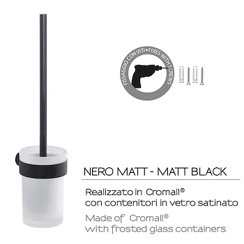Pirenei porta scopino a parete nero oaco e vetro satinato codice prod: 0000PI331400003 product photo Foto2 L2