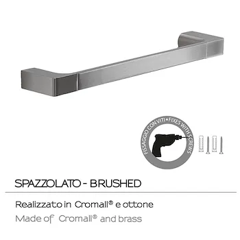 Pirenei portasalviette 35cm a parete cromato spazzolato codice prod: 0000PI213835000 product photo Foto2 L2