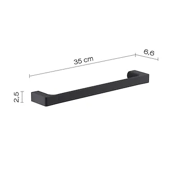 Pirenei portasalviette 35cm a parete nero opaco codice prod: 0000PI211435000 product photo Foto1 L2