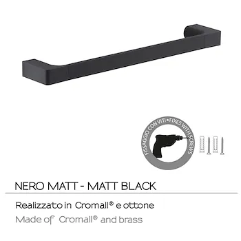 Pirenei portasalviette 35cm a parete nero opaco codice prod: 0000PI211435000 product photo Foto2 L2