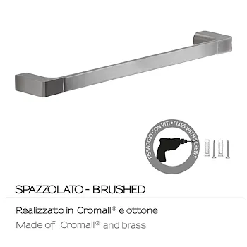 Pirenei portasalviette 45cm a parete cromato spazzolato codice prod: 0000PI213845000 product photo Foto2 L2