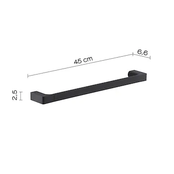 Pirenei portasalviette 45cm a parete nero opaco codice prod: 0000PI211445000 product photo Foto1 L2