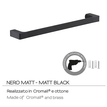 Pirenei portasalviette 45cm a parete nero opaco codice prod: 0000PI211445000 product photo Foto2 L2
