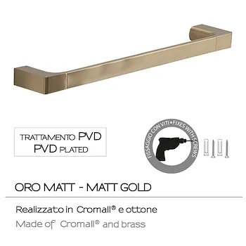 Pirenei portasalviette 45cm a parete oro opaco codice prod: 0000PI218845000 product photo Foto2 L2