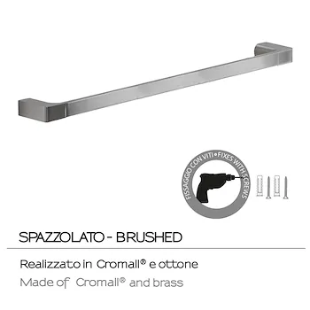 Pirenei portasalviette 60cm a parete cromato spazzolato codice prod: 0000PI213860000 product photo Foto2 L2