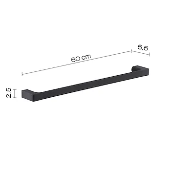 Pirenei portasalviette 60cm a parete nero opaco codice prod: 0000PI211460000 product photo Foto1 L2