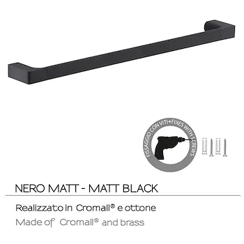 Pirenei portasalviette 60cm a parete nero opaco codice prod: 0000PI211460000 product photo Foto2 L2