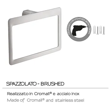 Pirenei portasalviette a parete cromato spazzolato codice prod: 0000PI703800000 product photo Foto2 L2