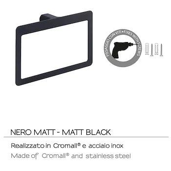 Pirenei portasalviette a parete nero opaco codice prod: 0000PI701400000 product photo Foto2 L2