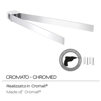Pirenei portasalviette doppio snodo a parete cromato codice prod: 0000PI231300000 product photo Foto2 L2
