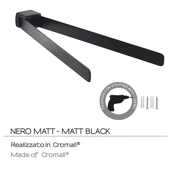 Pirenei portasalviette doppio snodo a parete nero opaco codice prod: 0000PI231400000 product photo Foto2 L2