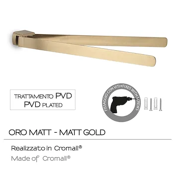 Pirenei portasalviette doppio snodo a parete oro opaco codice prod: 0000PI238800000 product photo Foto1 L2