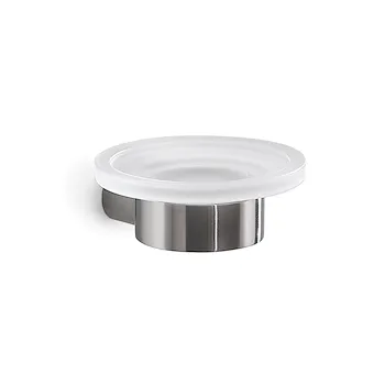 Pirenei portasapone cromato spazzolato con contenitore in vetro satinato codice prod: 0000PI113800000 product photo Default L2