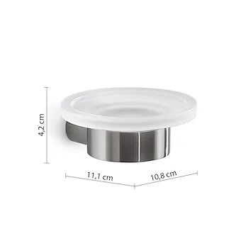 Pirenei portasapone cromato spazzolato con contenitore in vetro satinato codice prod: 0000PI113800000 product photo Foto1 L2