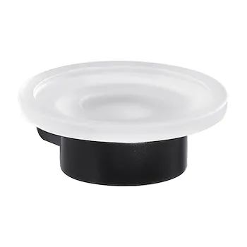 Pirenei portasapone nero opaco con contenitore in vetro satinato codice prod: 0000PI111400000 product photo Default L2