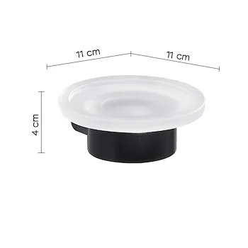 Pirenei portasapone nero opaco con contenitore in vetro satinato codice prod: 0000PI111400000 product photo Foto1 L2