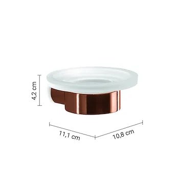 Pirenei portasapone oro rosa con contenitore in vetro satinato codice prod: 0000PI118200000 product photo Foto1 L2