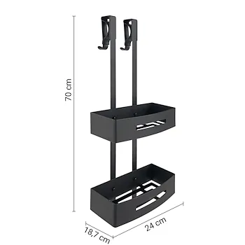 Poeseidon porta oggetti doccia rettangolare nero opaco codice prod: 77191400000 product photo Foto1 L2