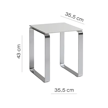 Prima Classe sgabello da bagno 43 cm con seduta bianca e gambe cromate codice prod: 000060730200000 product photo Foto1 L2