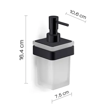 Samoa dispenser sapone a parete nero in vetro satinato codice prod: 0000A8811400000 product photo Foto1 L2