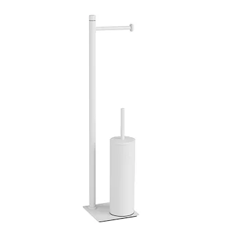 Trilly piantana porta salviette 2 bracci e porta scopino bianco opaco codice prod: 0000TR320200000 product photo Default L2