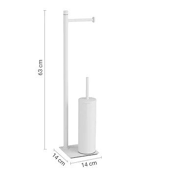Trilly piantana porta salviette 2 bracci e porta scopino bianco opaco codice prod: 0000TR320200000 product photo Foto1 L2