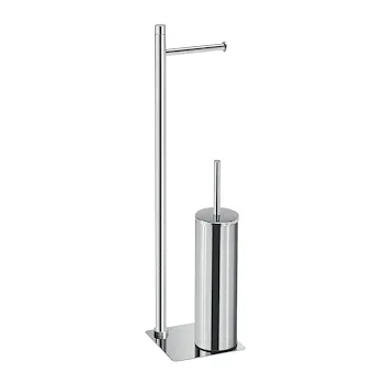 Trilly piantana porta salviette 2 bracci e porta scopino cromato codice prod: 0000TR321300000 product photo Default L2