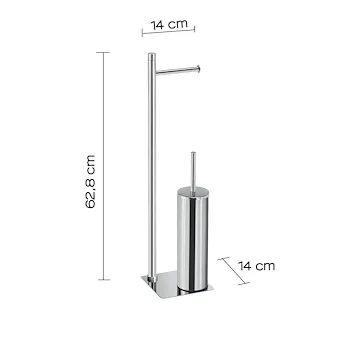 Trilly piantana porta salviette 2 bracci e porta scopino cromato codice prod: 0000TR321300000 product photo Foto1 L2