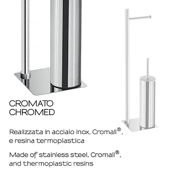 Trilly piantana porta salviette 2 bracci e porta scopino cromato codice prod: 0000TR321300000 product photo Foto2 L2
