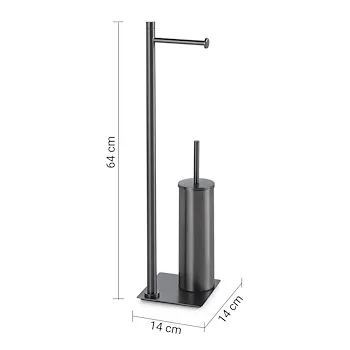 Trilly piantana porta salviette 2 bracci e porta scopino grigio lucido codice prod: 0000TR328100000 product photo Foto1 L2